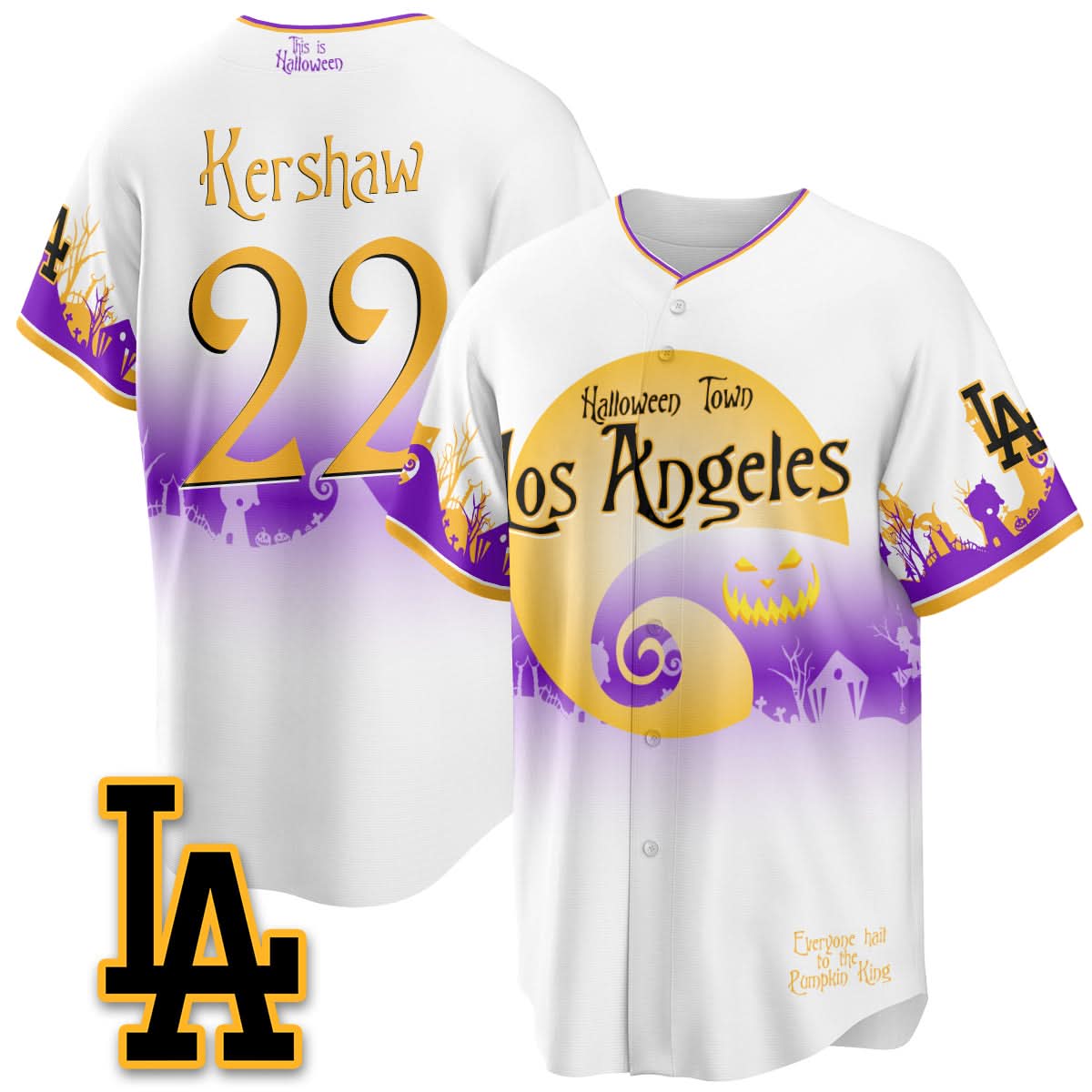 Los Angeles Dodgers "Halloween Town" Limited Jersey - Stitched-Cuztomshoes