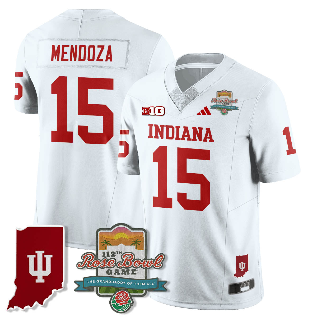 Indiana Hoosiers Vapor Limited Football Jersey - Rose Bowl 112th-Cuztomshoes