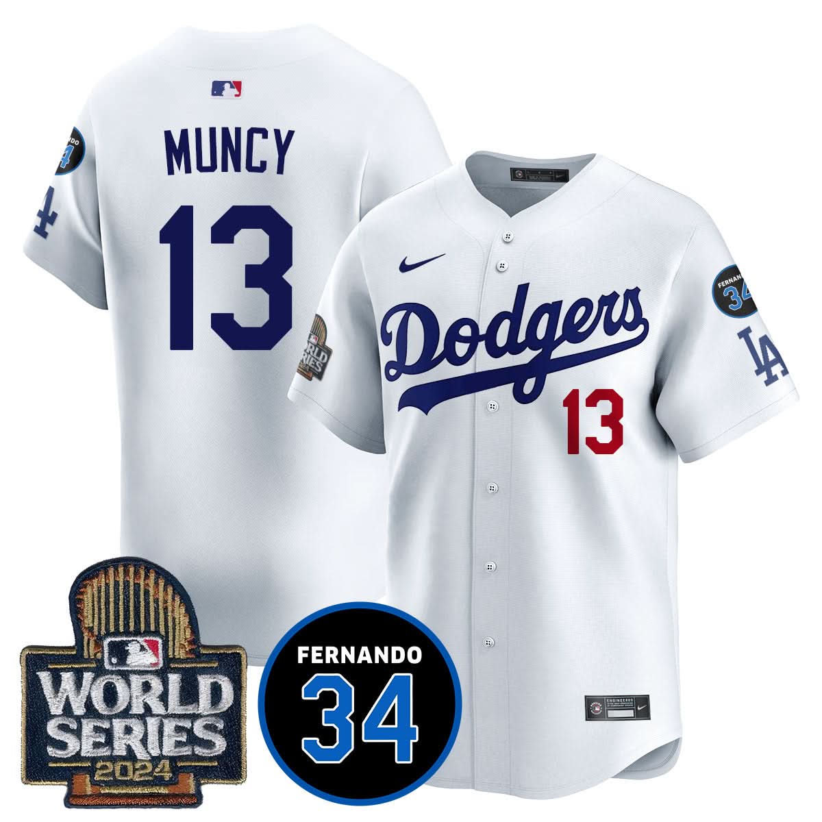 Los Angeles Dodgers Fernando Valenzuela Memorial Jersey - Stitched-Cuztomshoes