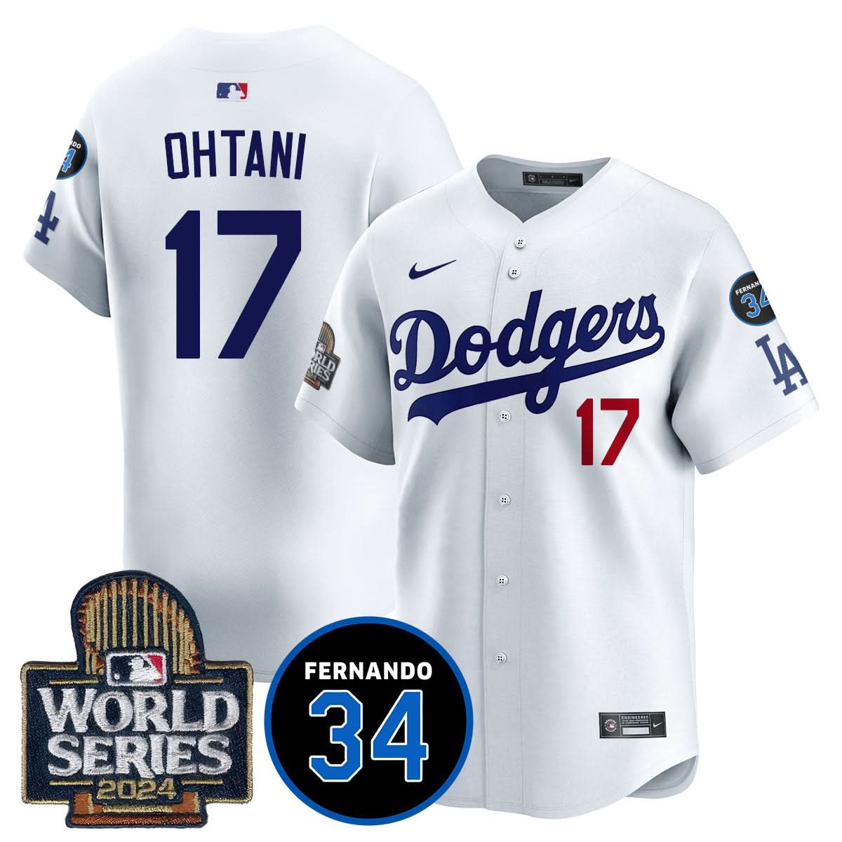 Los Angeles Dodgers Fernando Valenzuela Memorial Jersey - Stitched-Cuztomshoes
