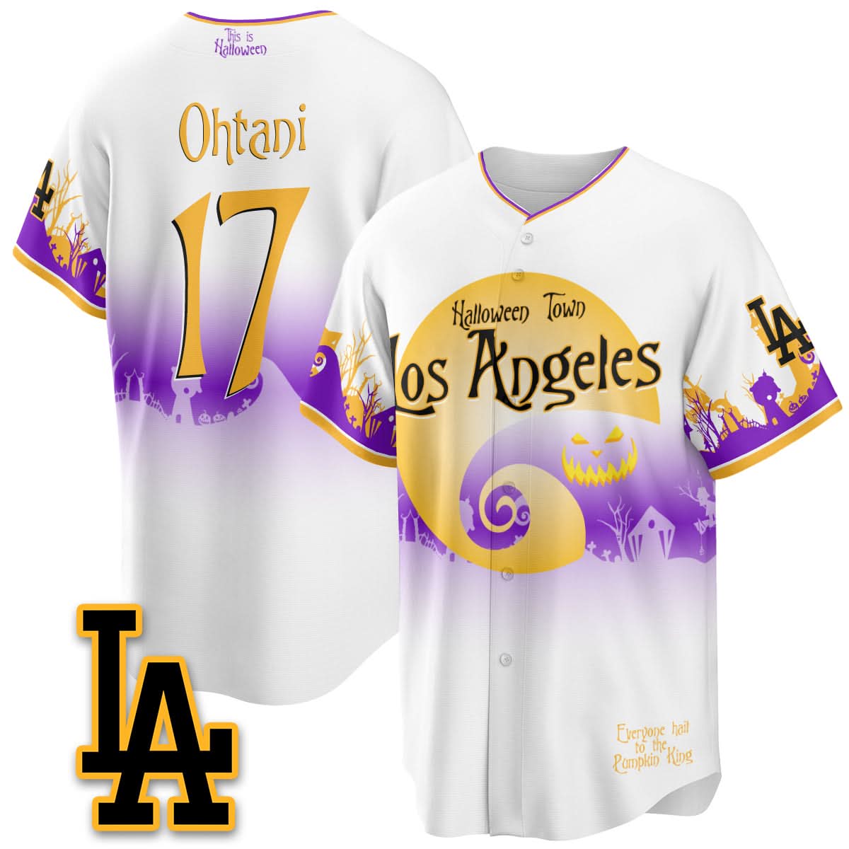 Los Angeles Dodgers "Halloween Town" Limited Jersey - Stitched-Cuztomshoes