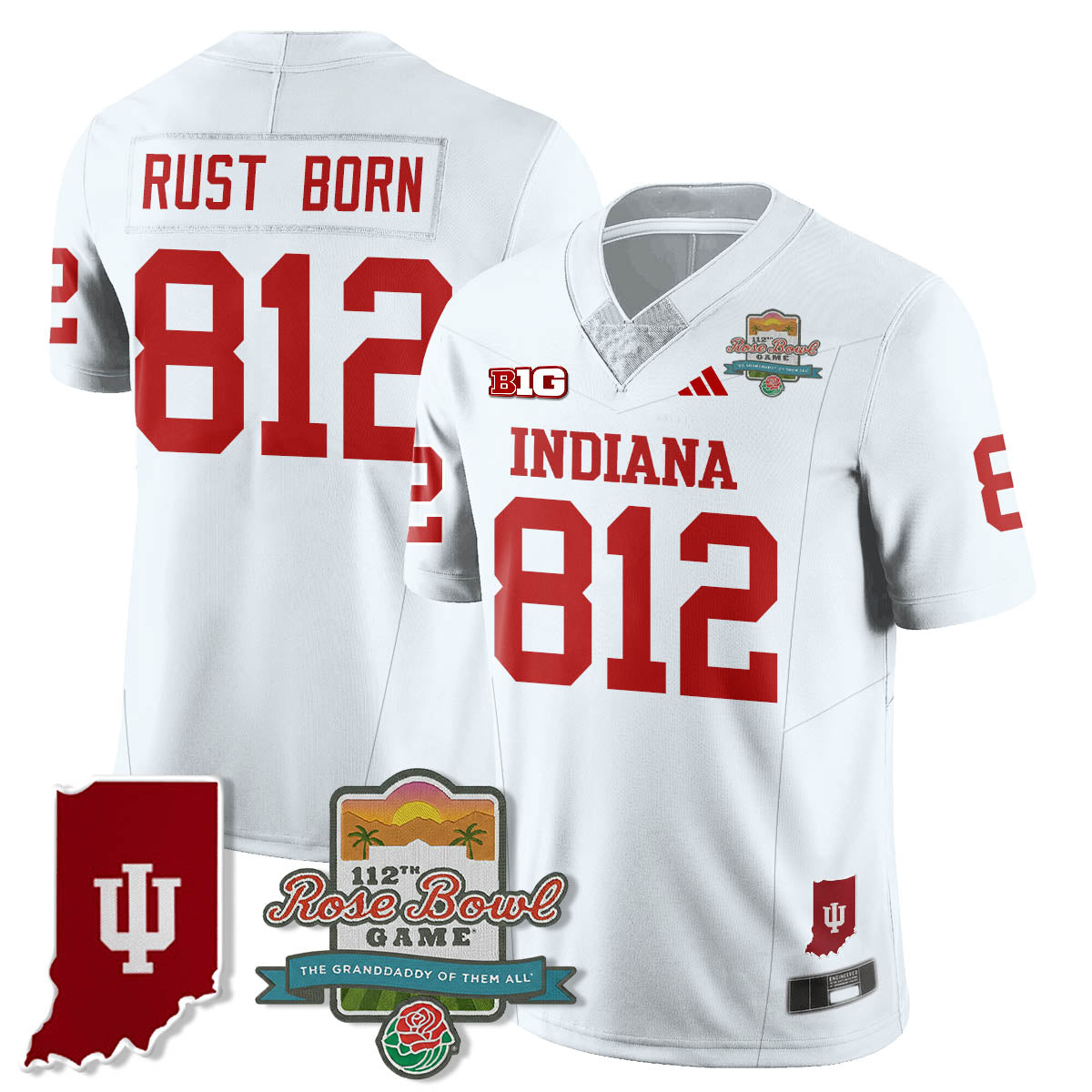 Indiana Hoosiers Vapor Limited Football Jersey - Rose Bowl 112th-Cuztomshoes