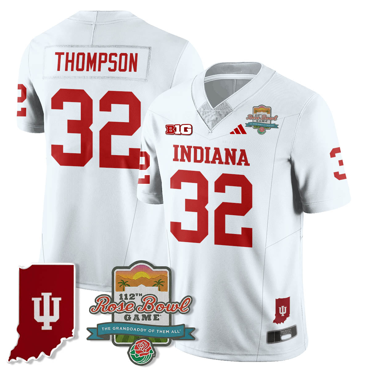 Indiana Hoosiers Vapor Limited Football Jersey - Rose Bowl 112th-Cuztomshoes