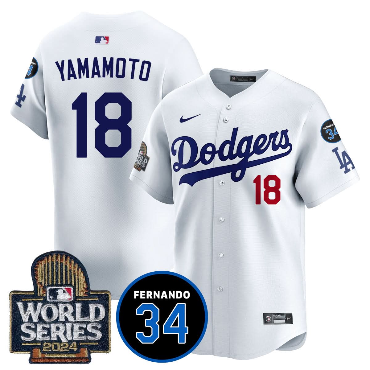 Los Angeles Dodgers Fernando Valenzuela Memorial Jersey - Stitched-Cuztomshoes