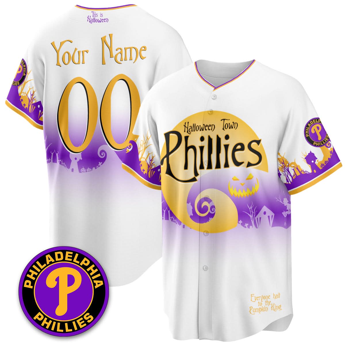 Philadelphia Phillies "Halloween Town" Limited Custom Jersey - Stitched