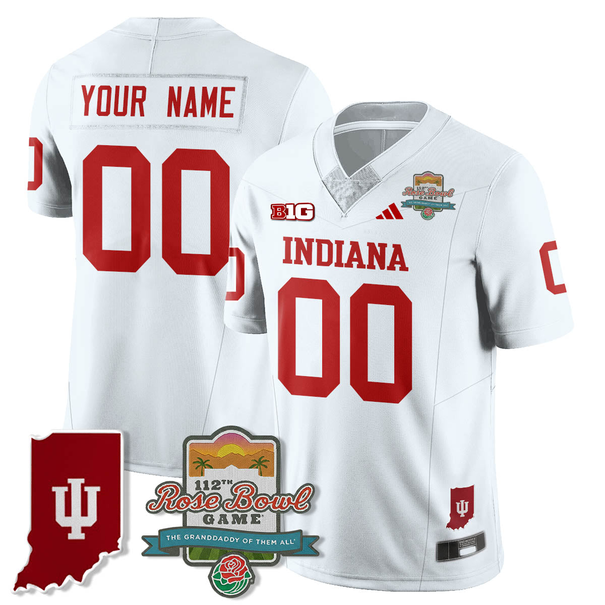 Indiana Hoosiers Vapor Limited Football Custom Jersey - Rose Bowl 112th-Cuztomshoes