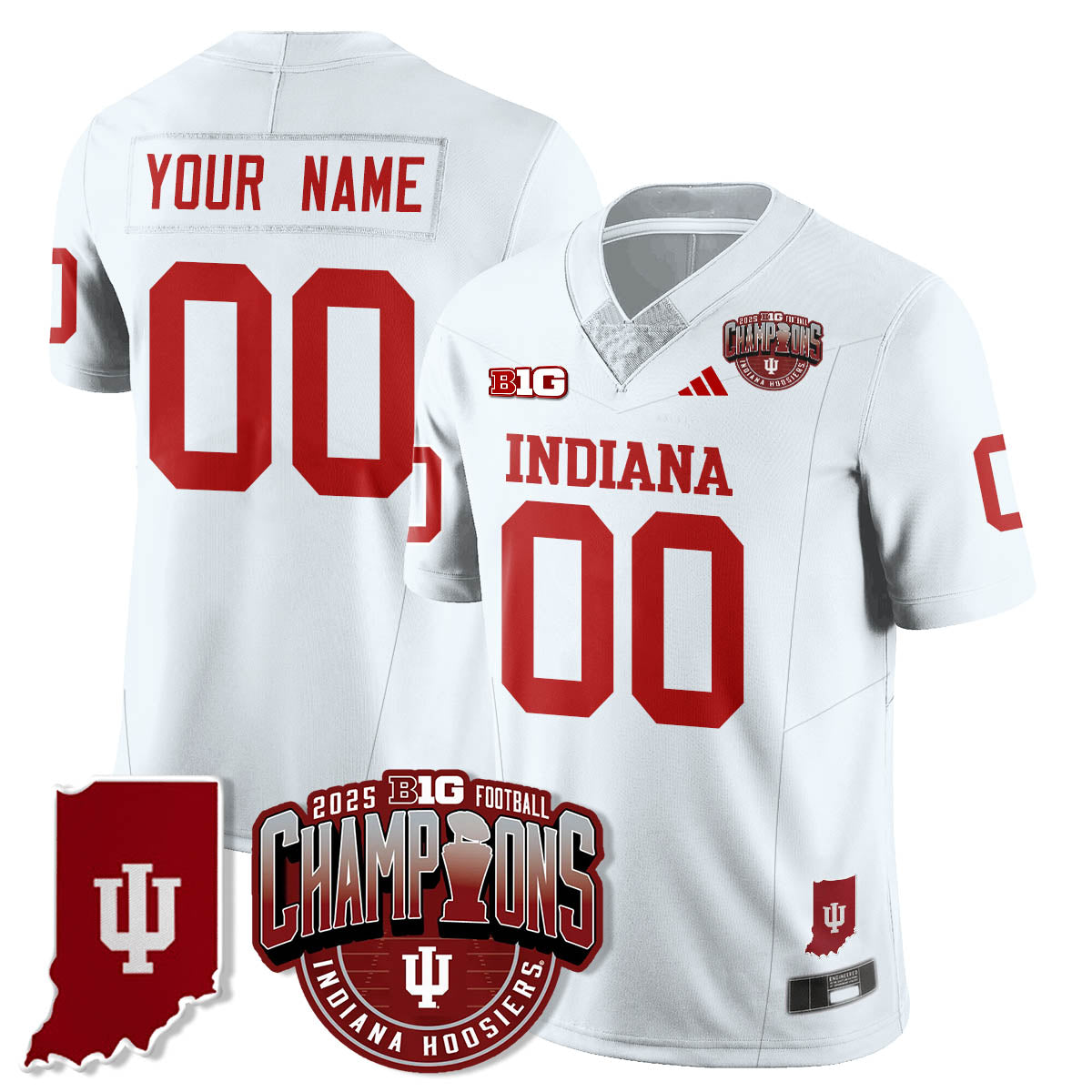 Indiana Hoosiers Vapor Limited Football Custom Jersey - Big 10 Champions - Stitched-Cuztomshoes