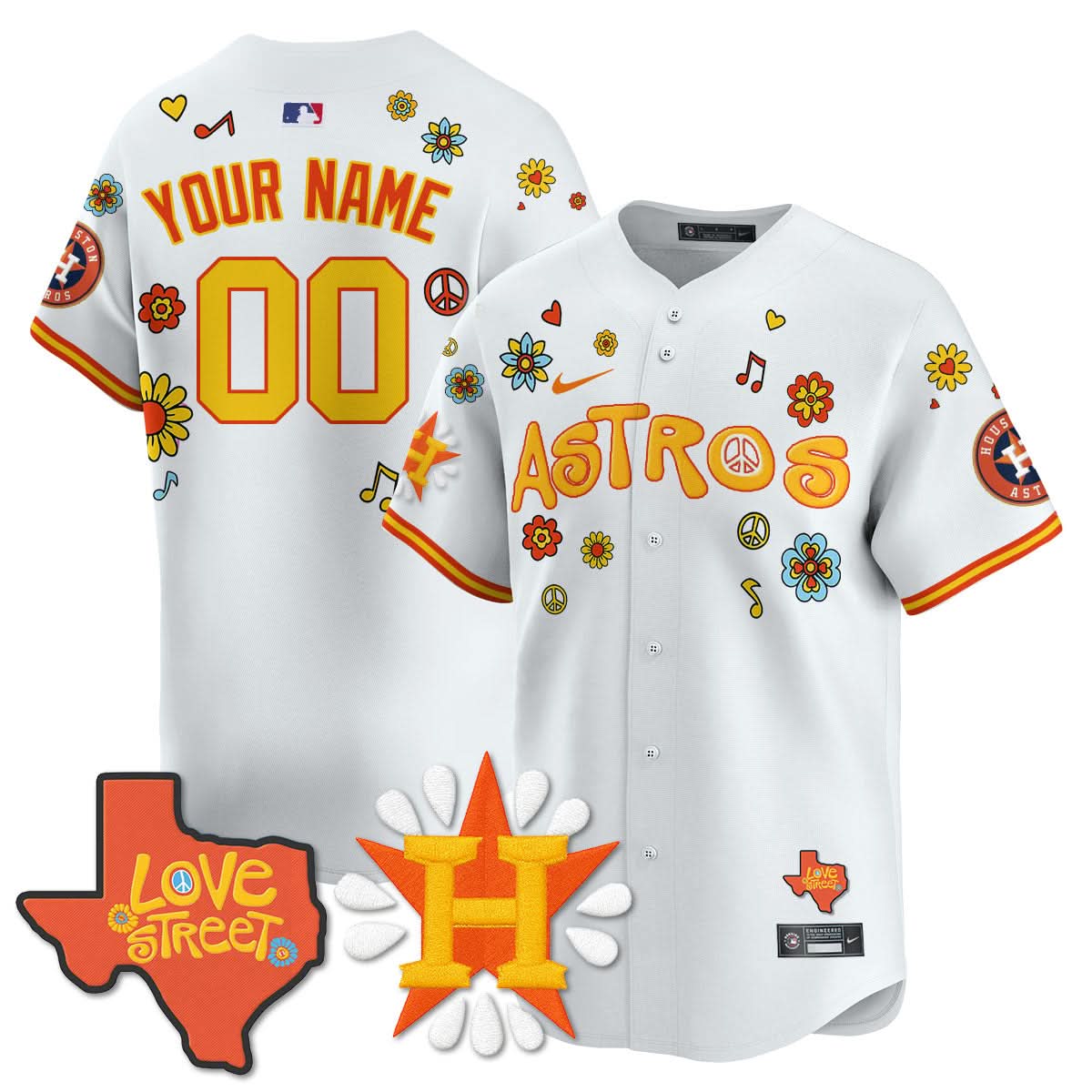 Houston Astros "Love Street" Limited Custom Jersey - Stitched-Cuztomshoes
