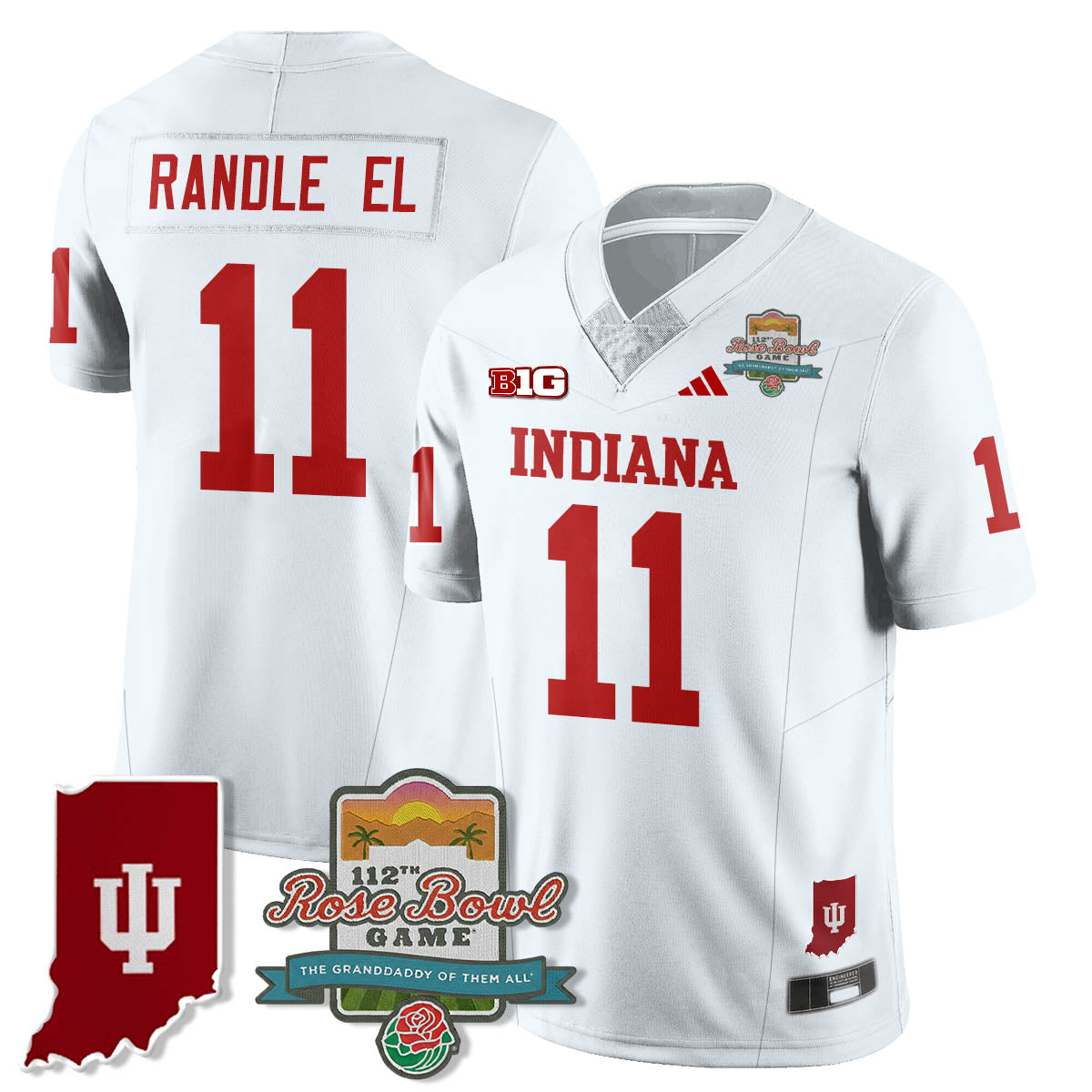 Indiana Hoosiers Vapor Limited Football Jersey - Rose Bowl 112th-Cuztomshoes