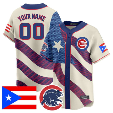 Chicago Cubs Puerto Rican Heritage Custom Jersey - Stitched