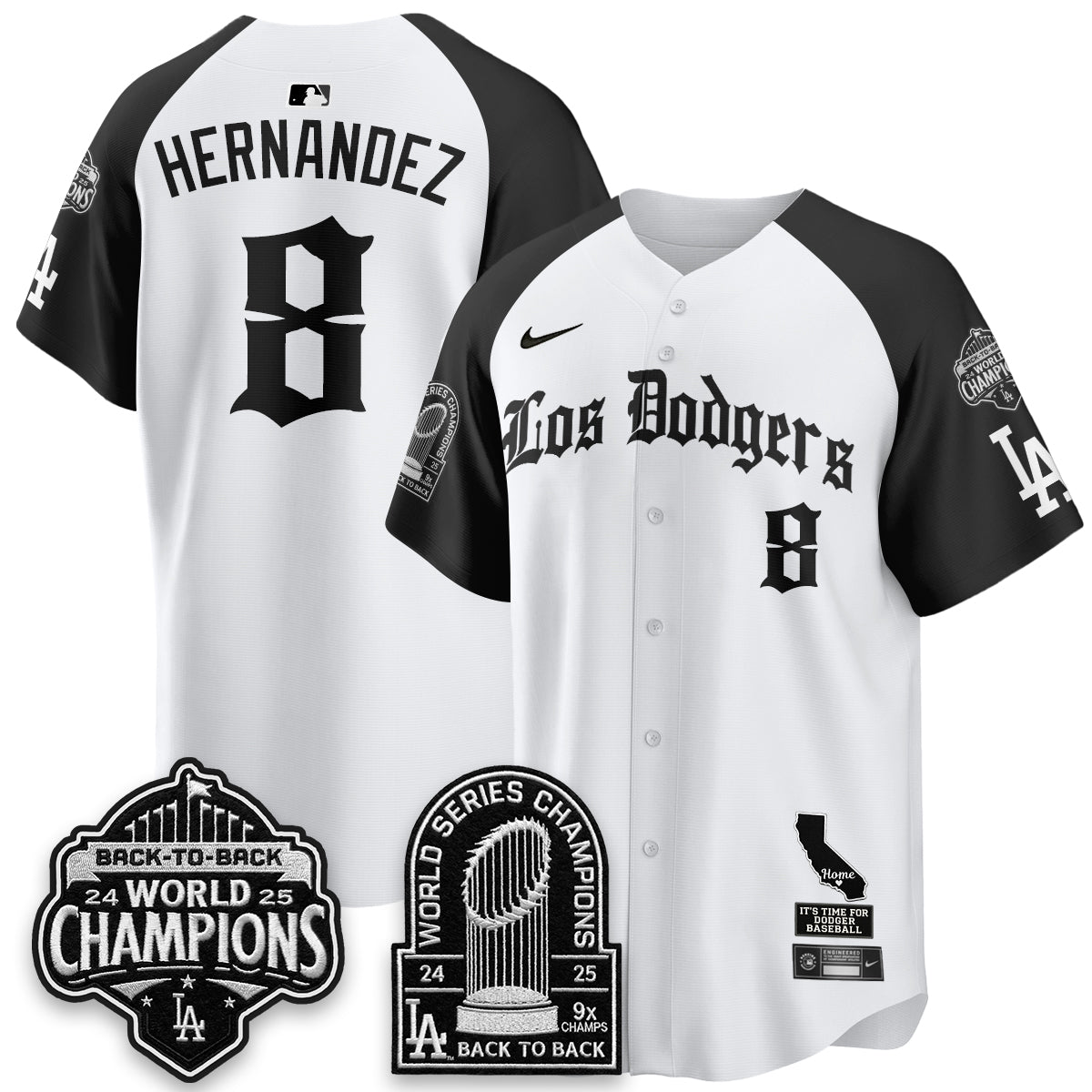 Los Angeles Dodgers World Series Champions Vapor Premier Limited Gothic Edition Jersey - Stitched-Cuztomshoes