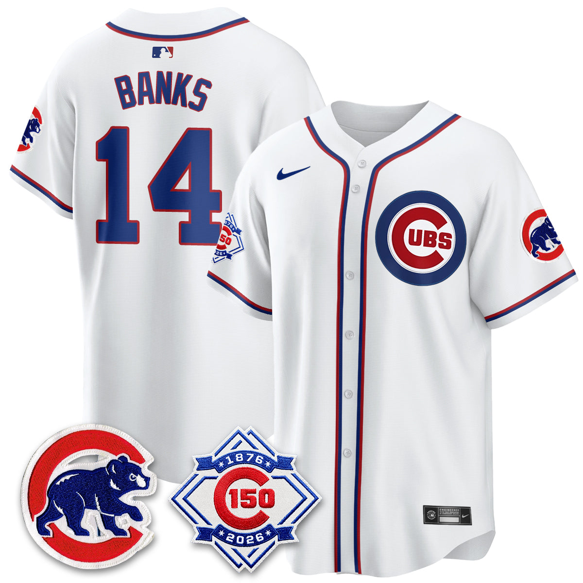 Chicago Cubs 150th Anniversary Black Out Style Vapor Premier Limited Jersey - Stitched