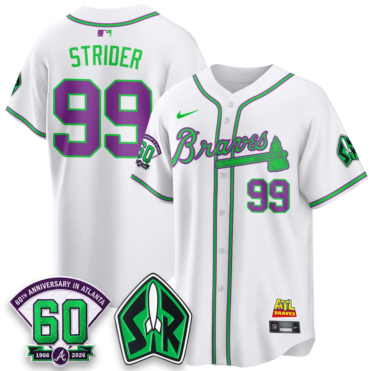 Atlanta Braves 60th Anniversary Space Ranger Edition Vapor Limited Jersey - Stitched