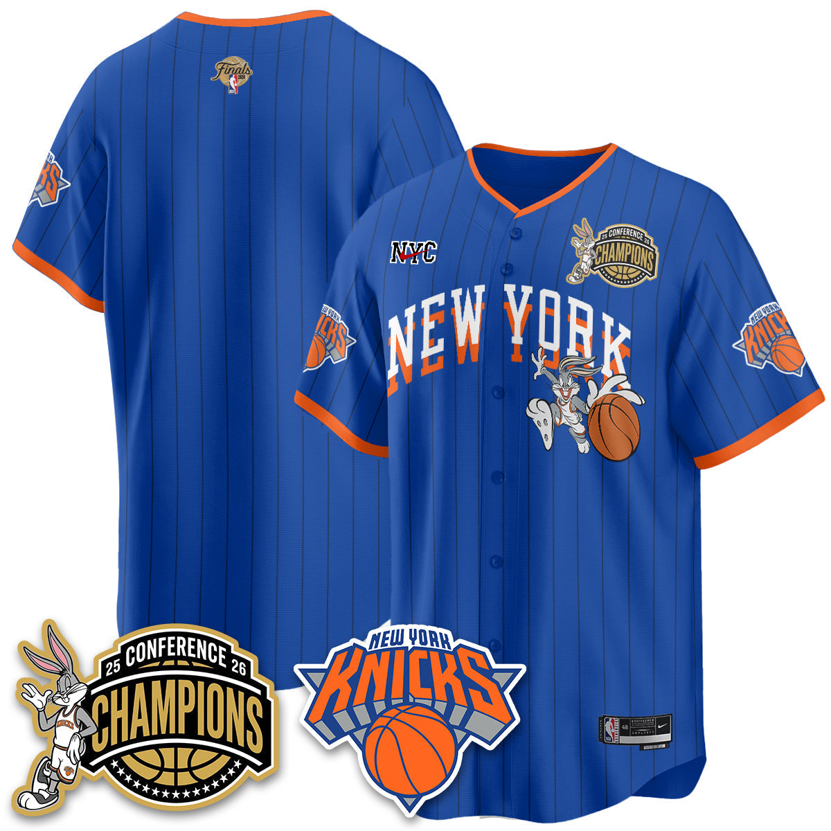 New York Knicks 2026 Basketball Finals x Bunny Vapor Jersey V2- Stitched-Cuztomshoes