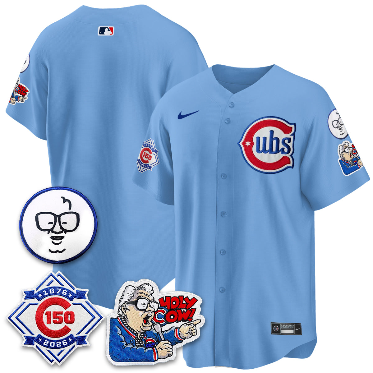 Chicago Cubs 150th Anniversary Harry Caray Holy Cow Vapor Premier Limited Jersey - Stitched V2-Cuztomshoes