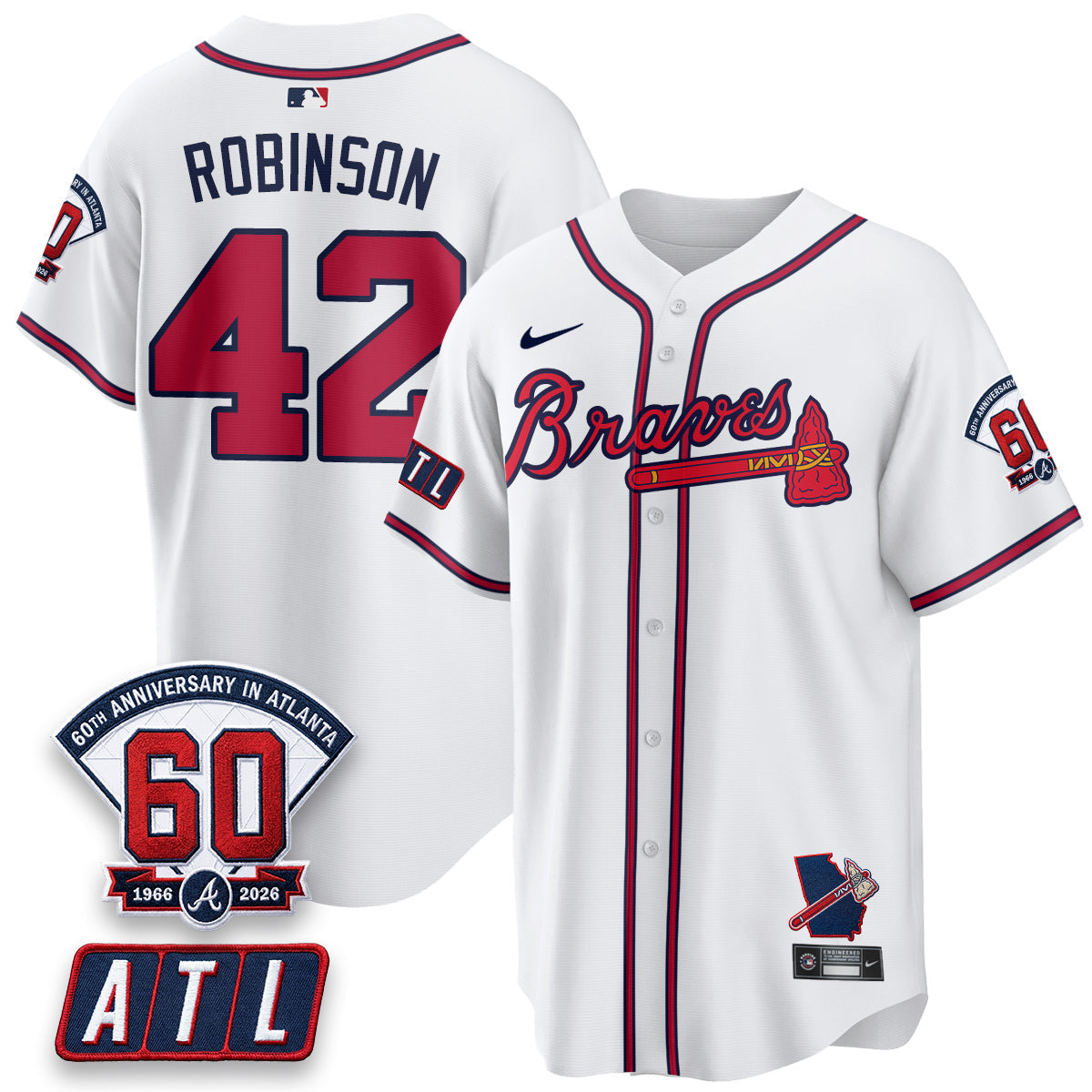 Atlanta Braves 2026 60th Anniversary Vapor Limited Jersey - Stitched