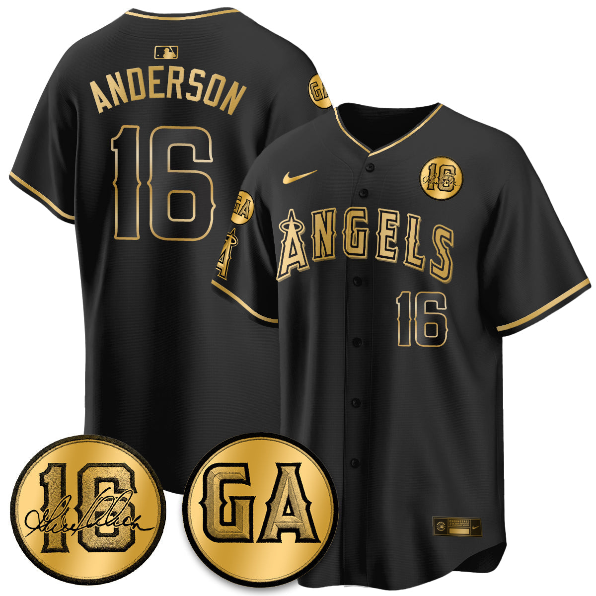 Los Angeles Angels Garret Anderson Tribute Patch Vapor Jersey - Stitched V2-Cuztomshoes