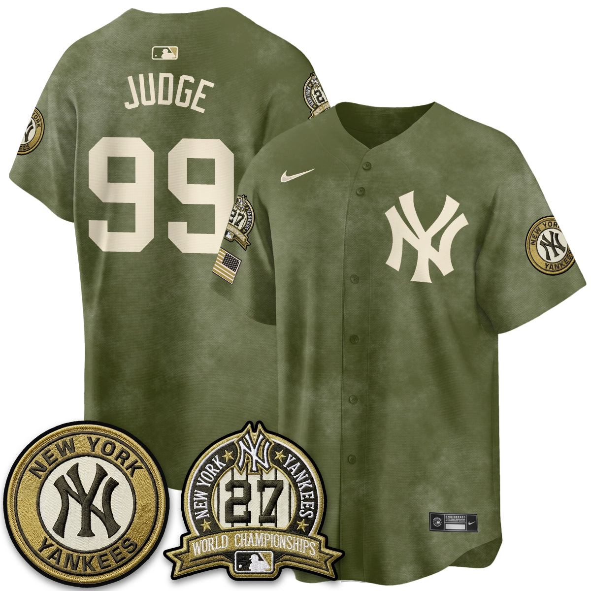 New York Yankees New Era Olive 2026 Armed Forces Day Jersey -Stitched