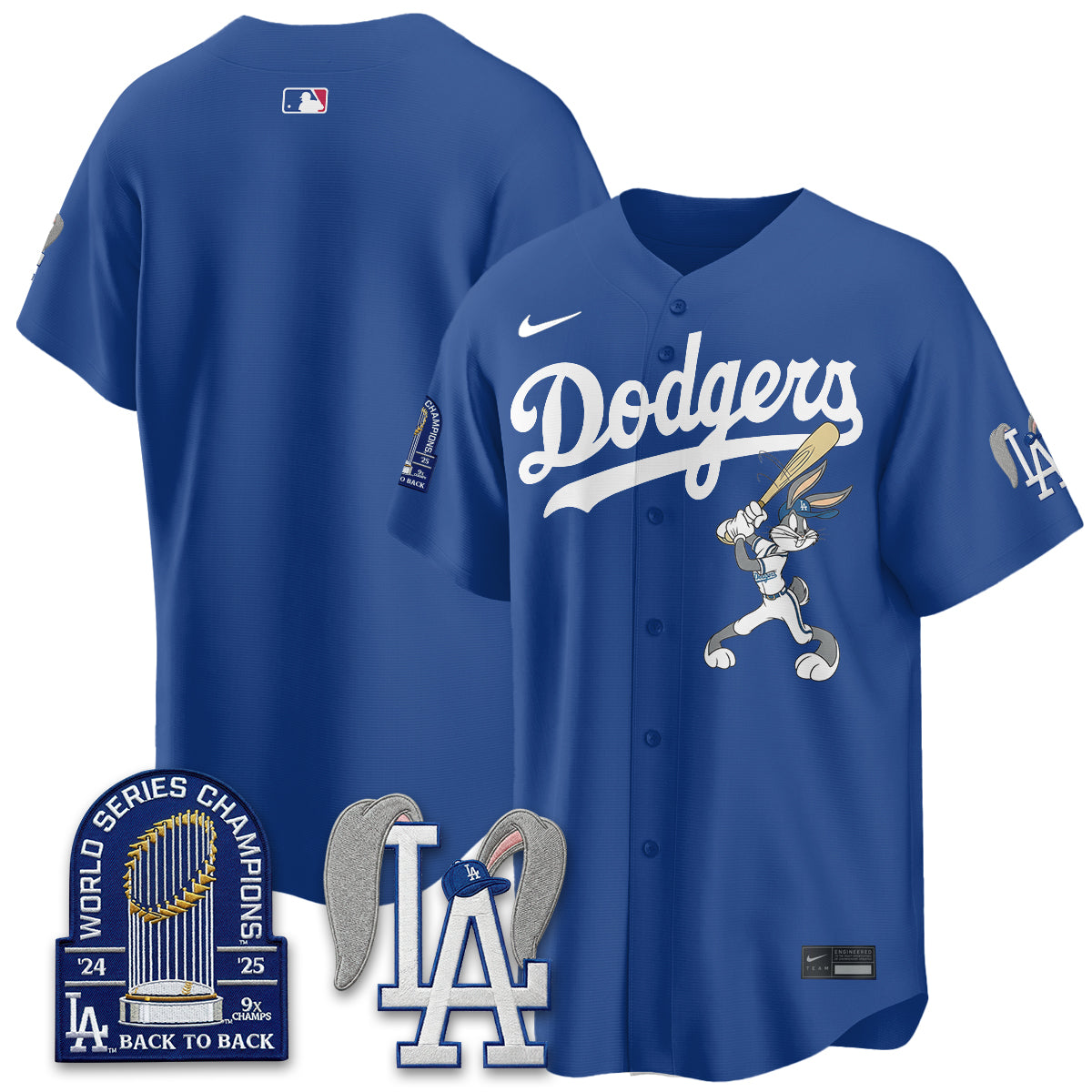 Los Angeles Dodgers Bunny Edition Vapor Jersey - Stitched-Cuztomshoes