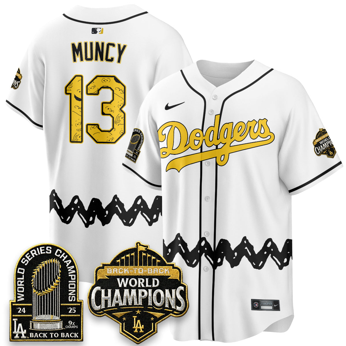 Los Angeles Dodgers x P-nuts Style Vapor Jersey - Stitched-Cuztomshoes