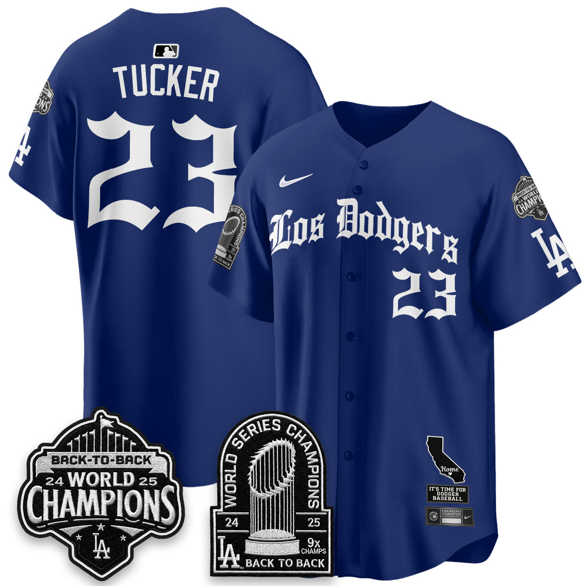 Los Angeles Dodgers World Series Champions Vapor Premier Limited Gothic Edition Jersey - Stitched-Cuztomshoes