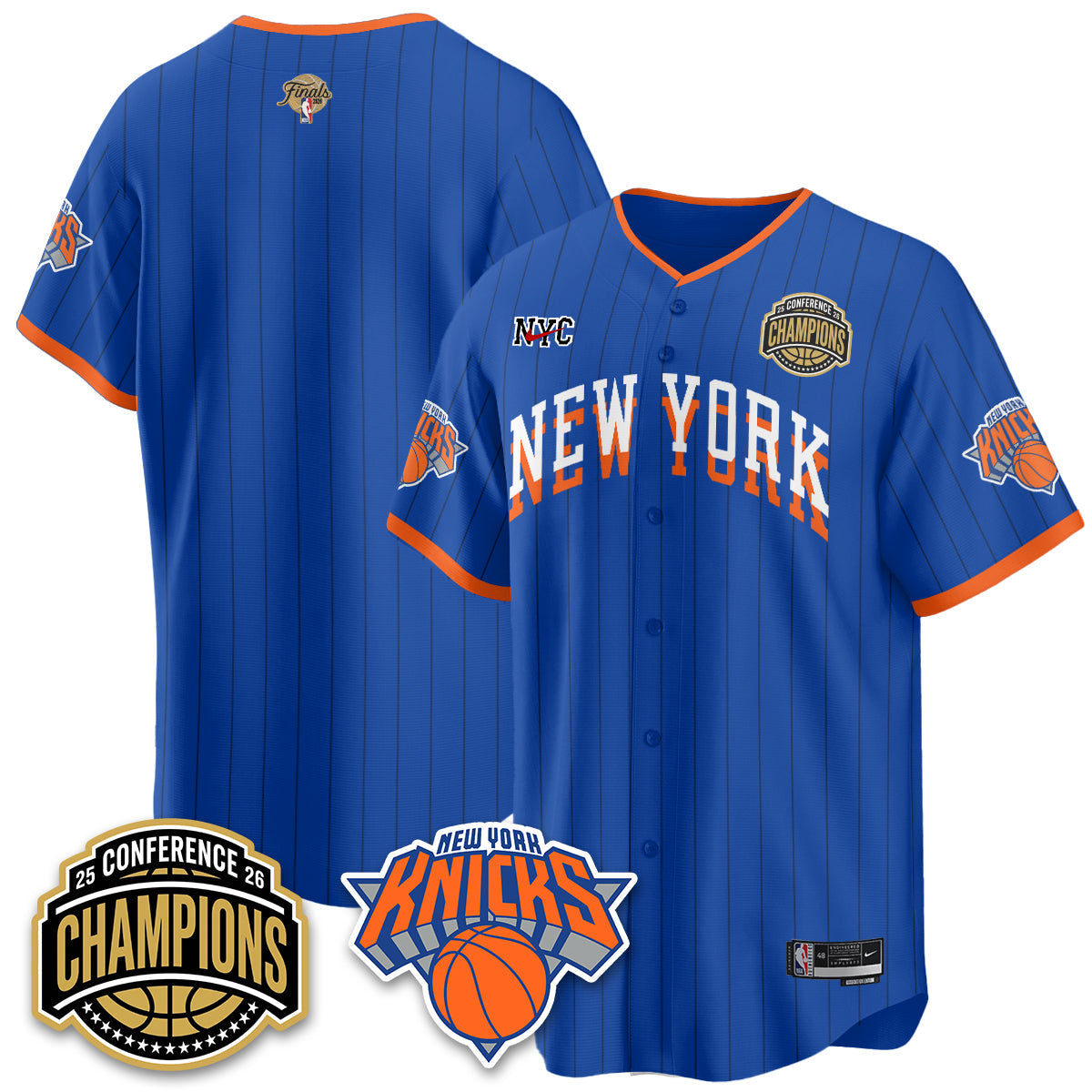 New York Knicks 2026 Basketball Finals Vapor City Edition Jersey V2- Stitched-Cuztomshoes