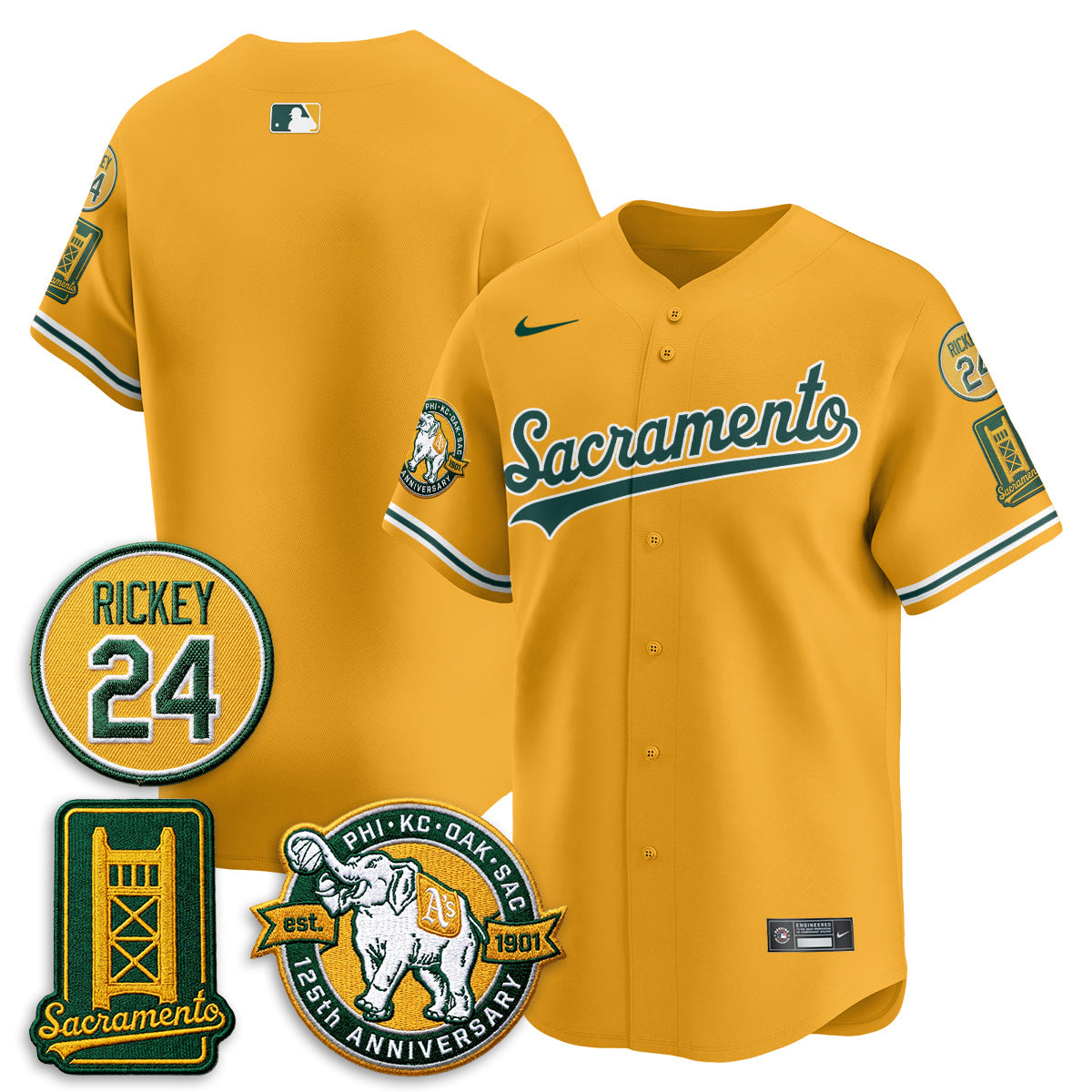 Athletics 2026 Alternate Sacramento - Celebrating 125 Years - Limited Vapor Jersey - Stitched-Cuztomshoes