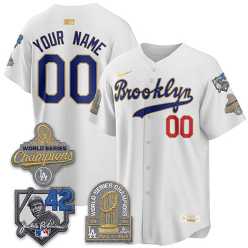 Los Angeles Dodgers 2026 Brooklyn Jackie Robinson Limited Custom Jersey - Stitched-Cuztomshoes