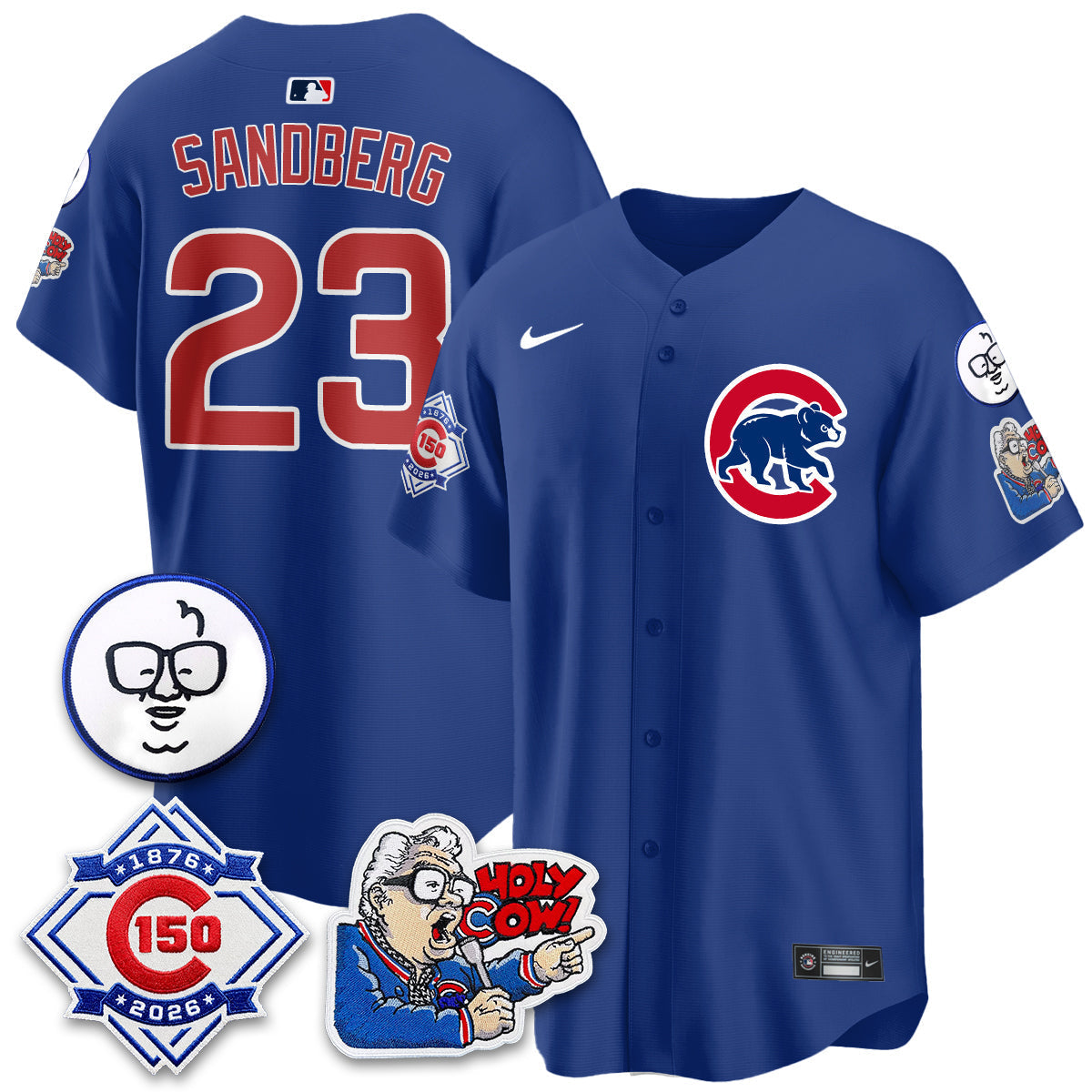 Chicago Cubs 150th Anniversary Harry Caray Holy Cow Vapor Premier Limited Jersey - Stitched V2-Cuztomshoes