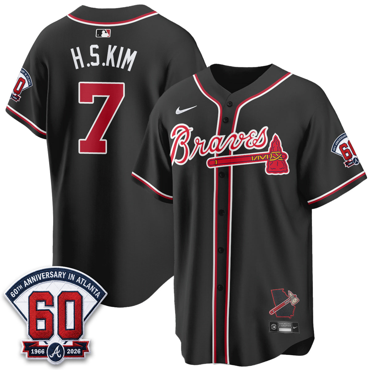Atlanta Braves 2026 Black Out Style Vapor Limited Jersey - Stitched