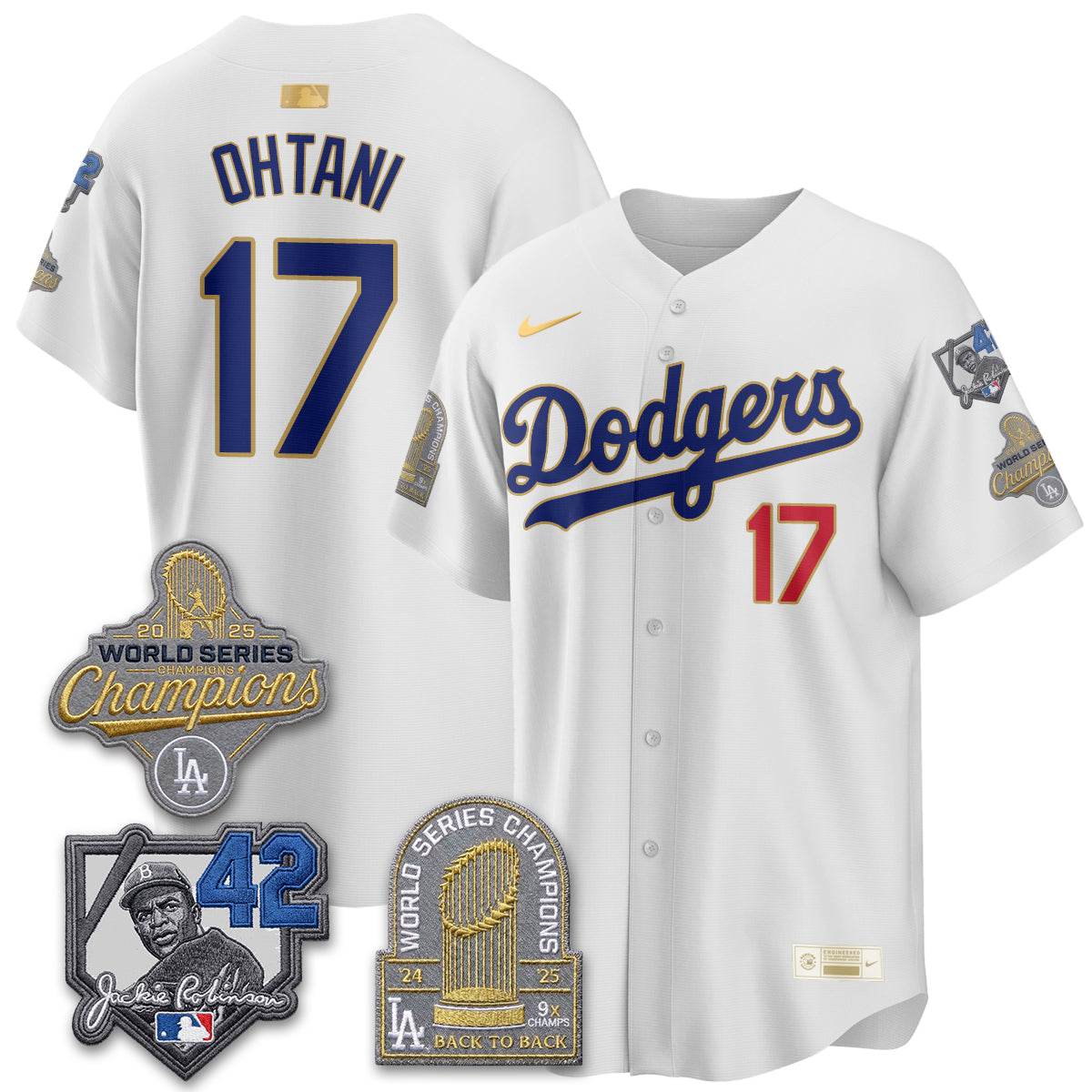 Los Angeles Dodgers 2026 Jackie Robinson New Era Vapor Limited Jersey - Stitched-Cuztomshoes