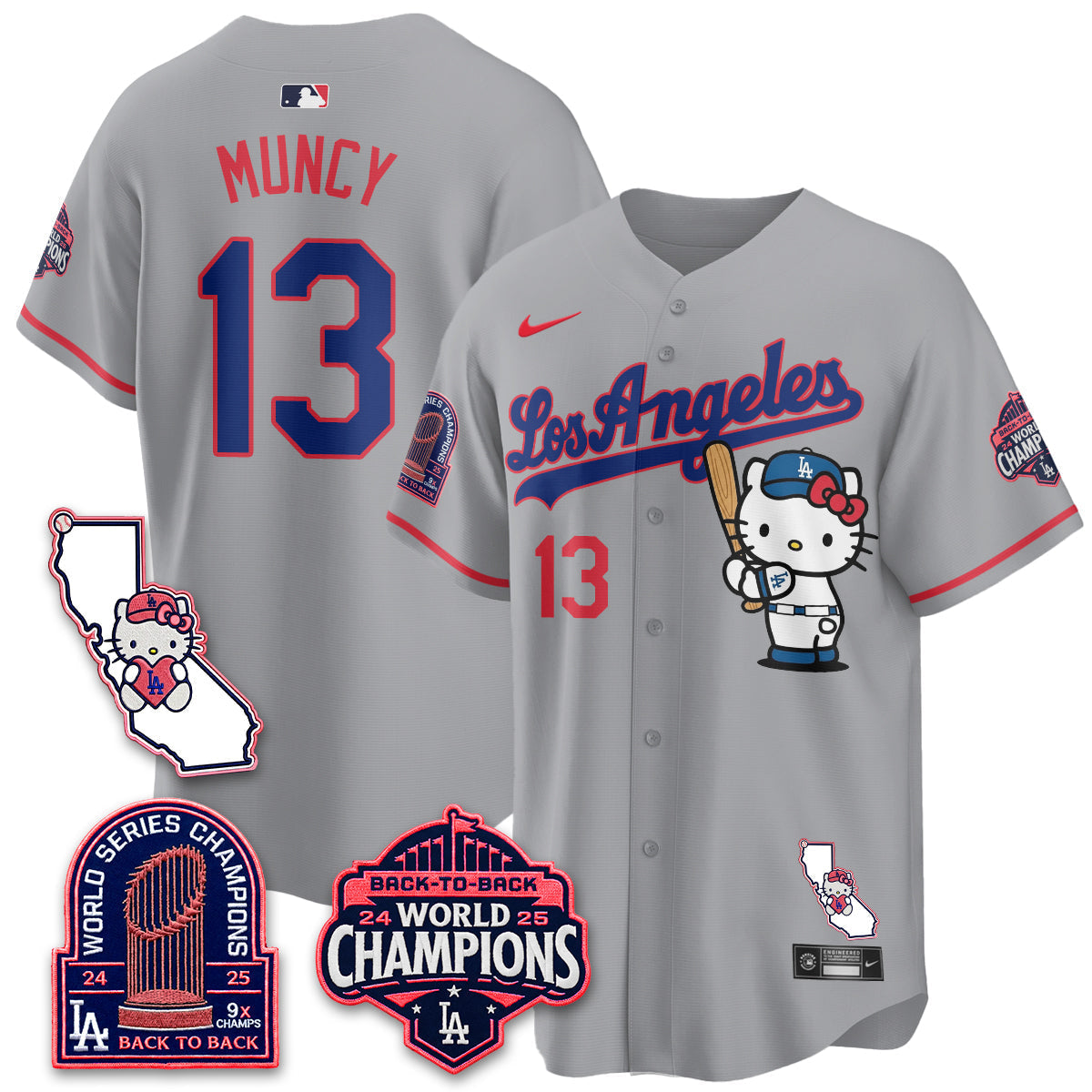 Los Angeles Dodgers x Meow KT 2026 Vapor Jersey - Stitched - V4-Cuztomshoes