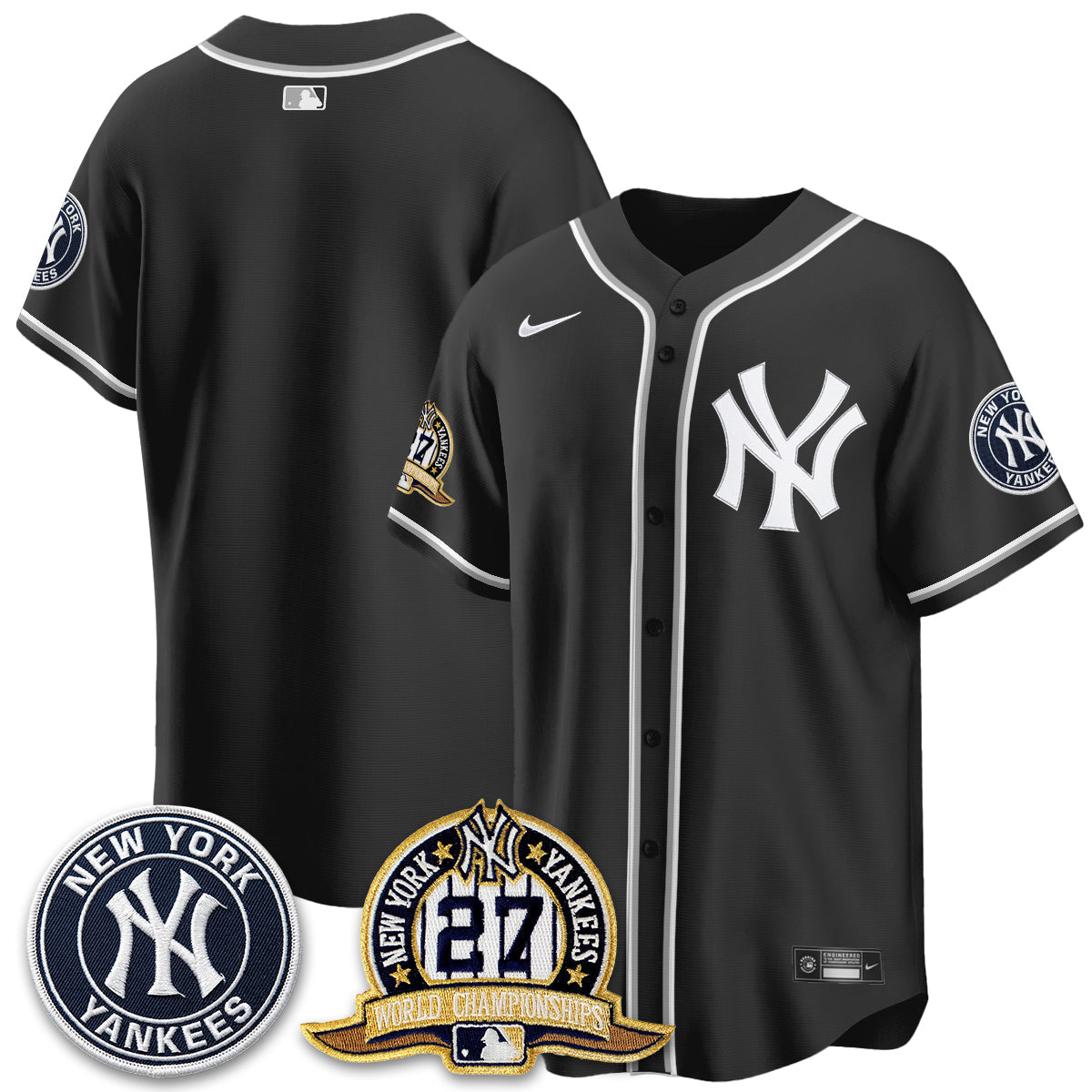 New York Yankees 2026 Black Out Style Vapor Limited Jersey - Stitched
