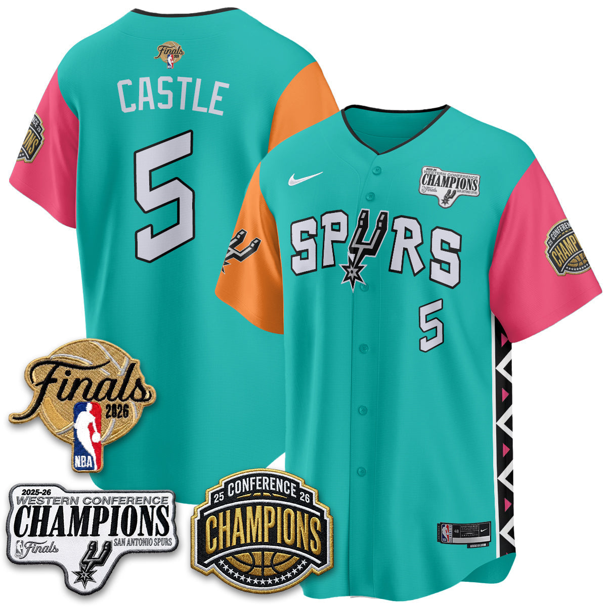 San Antonio Spurs 2026 Basketball Finals Vapor Jersey - Stitched