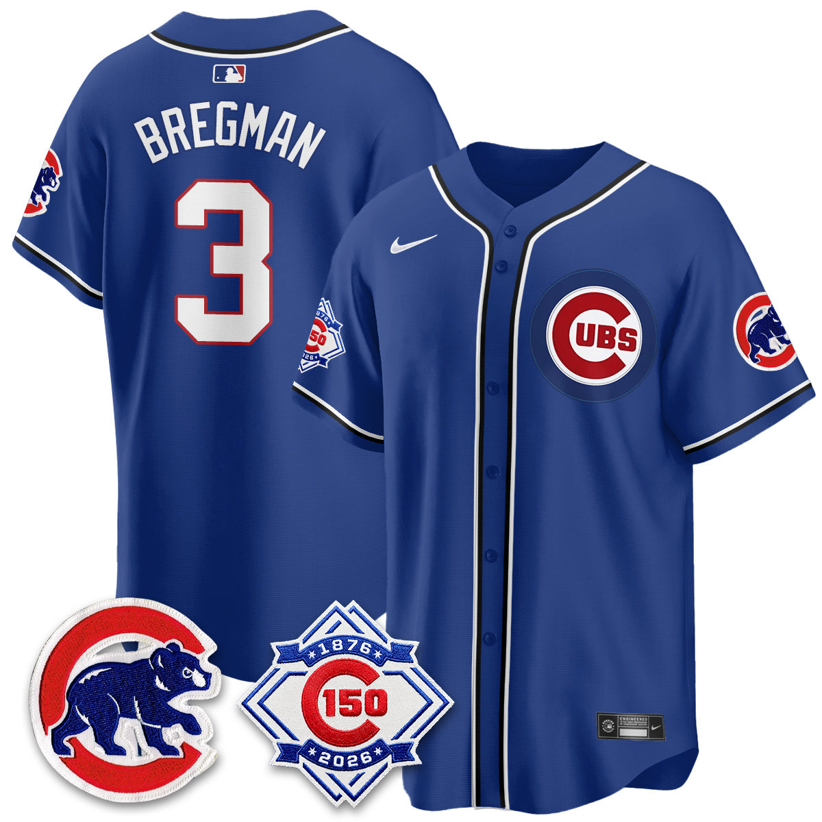 Chicago Cubs 150th Anniversary Black Out Style Vapor Premier Limited Jersey - Stitched