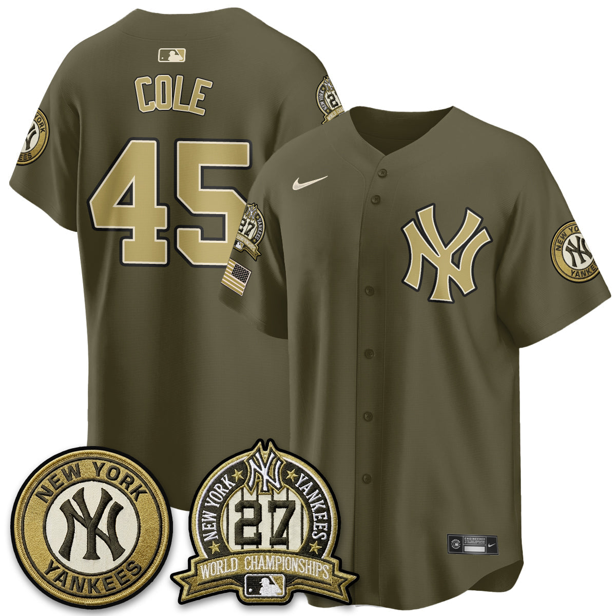 New York Yankees New Era Olive 2026 Armed Forces Day Jersey -Stitched