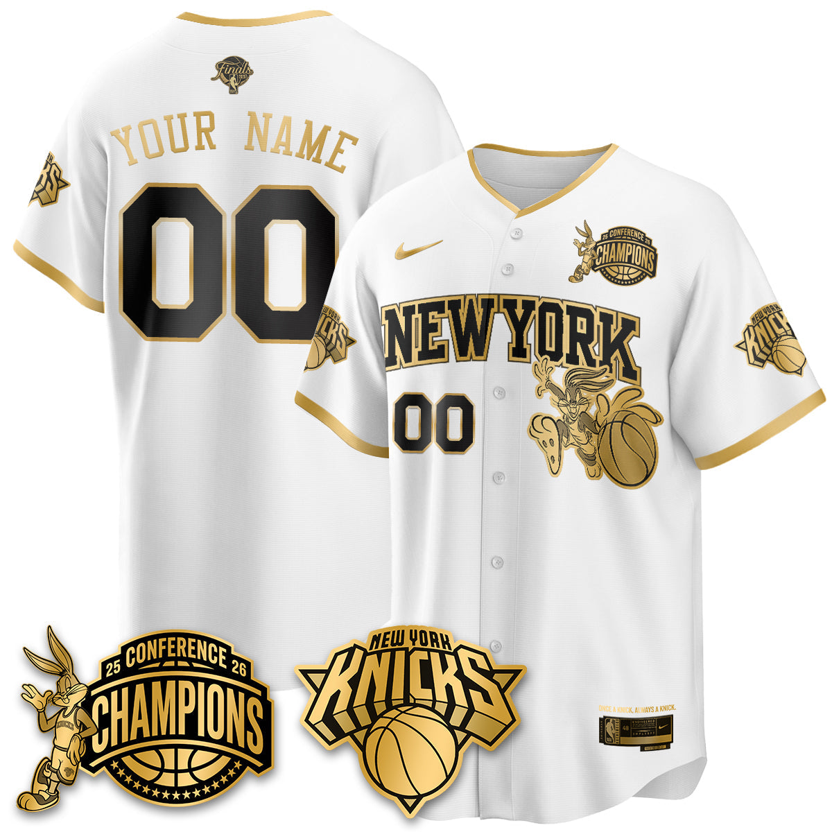 New York Knicks 2026 Basketball Finals x Bunny Vapor Custom Jersey V2- Stitched-Cuztomshoes