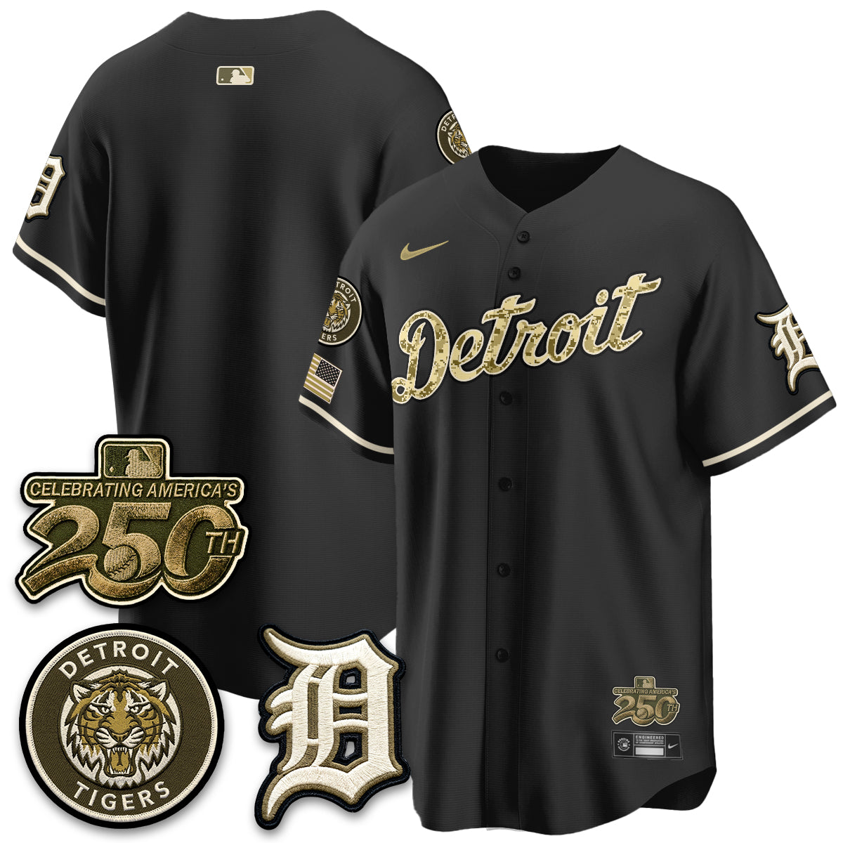 Detroit Tigers 2026 Armed Forces Day Jersey - Stitched