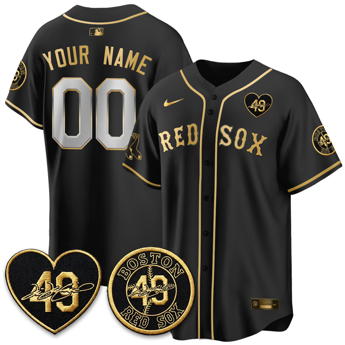 Boston Red Sox Tim Wakefield Memorial Patch Vaper Premier Limited Custom Jersey - Stitched
