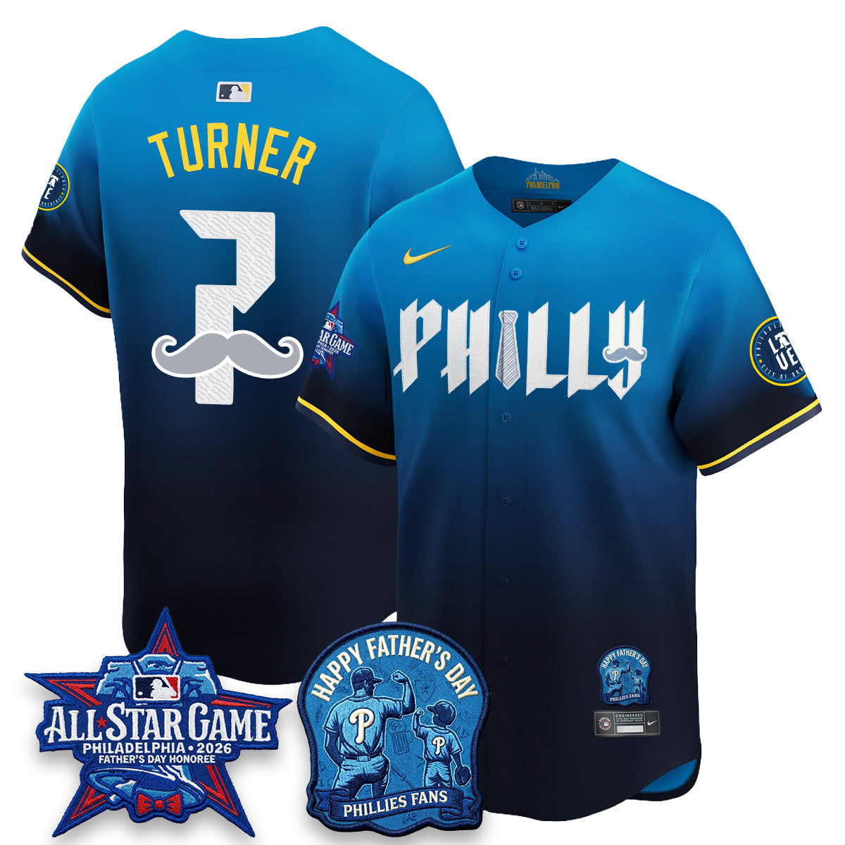 Philadelphia Phillies Happy Father's Day Vapor Jersey - Stitched