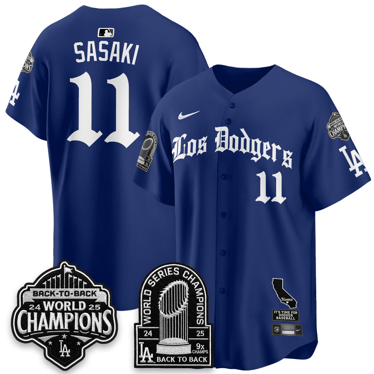 Los Angeles Dodgers World Series Champions Vapor Premier Limited Gothic Edition Jersey - Stitched-Cuztomshoes