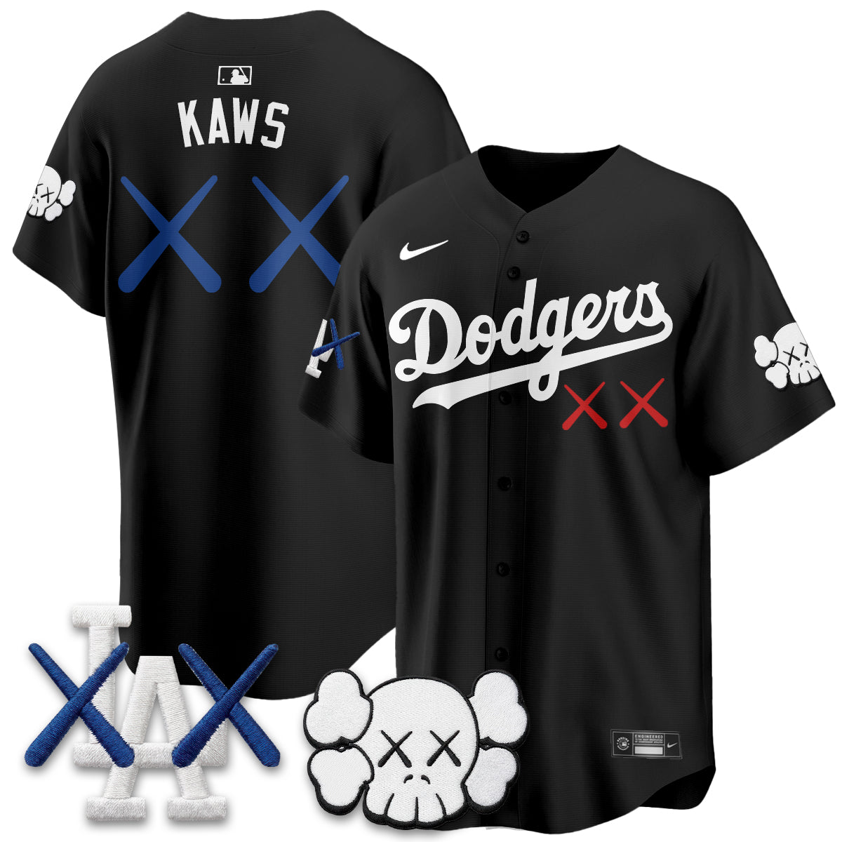Los Angeles Dodgers x KAWS Edition Vapor Jersey - Stitched-Cuztomshoes