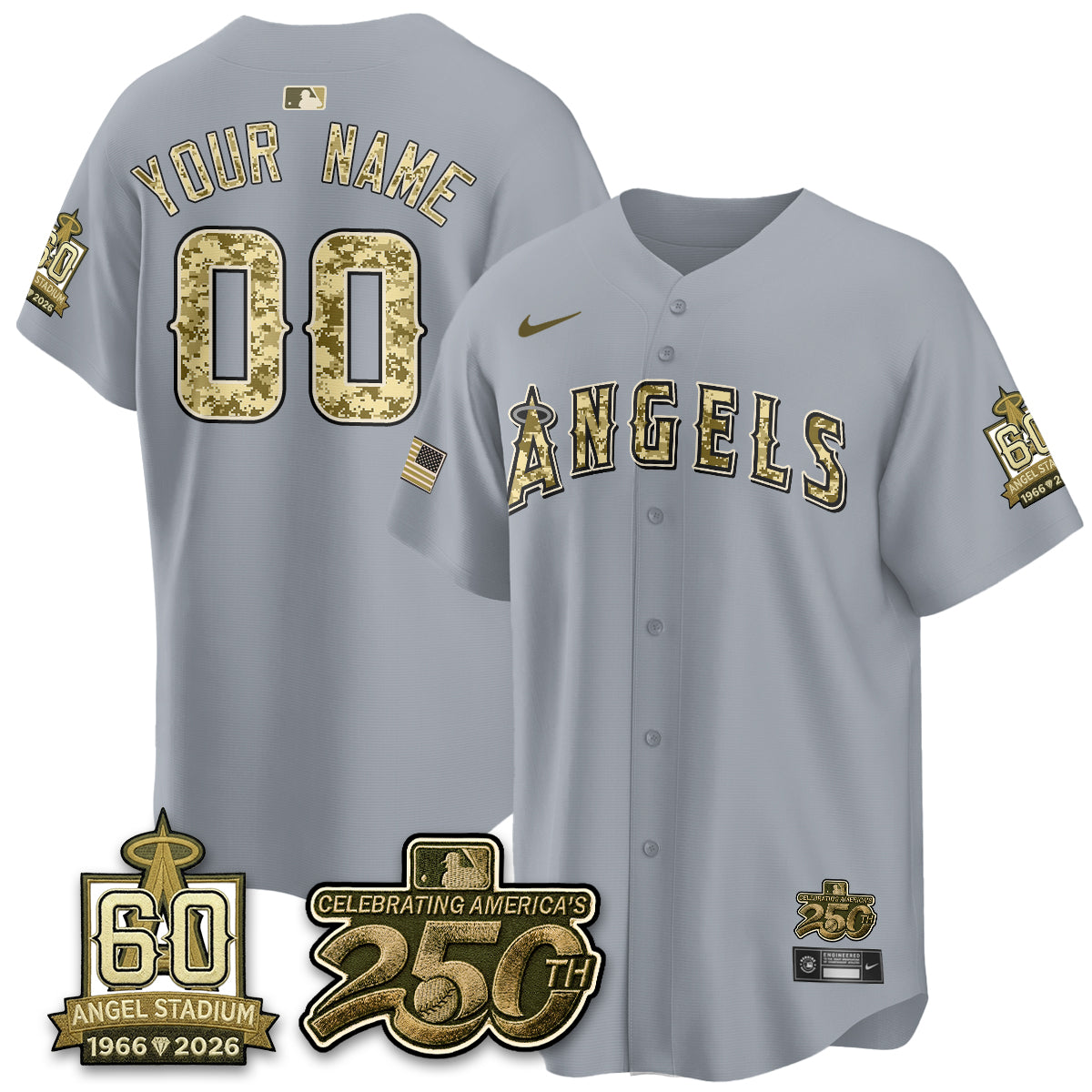 Los Angeles Angels Salute to Service 2026 Vapor Limited Custom Jersey - Stitched-Cuztomshoes