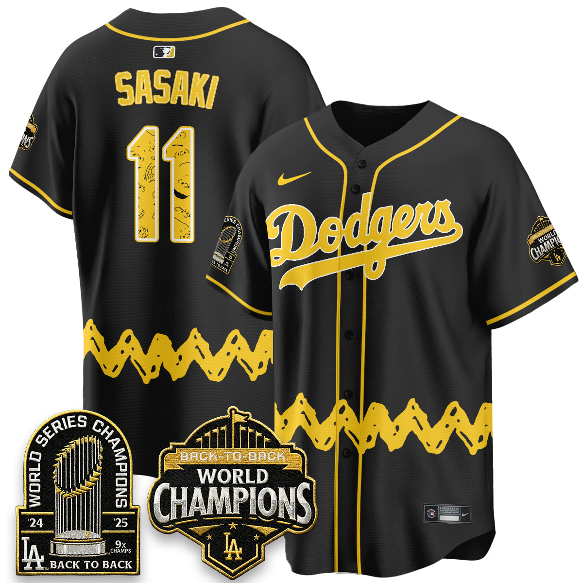 Los Angeles Dodgers x P-nuts Style Vapor Jersey - Stitched-Cuztomshoes