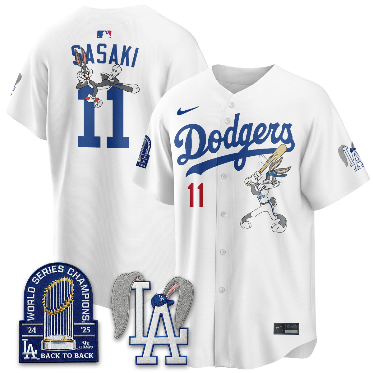 Los Angeles Dodgers Bunny Edition Vapor Jersey - Stitched-Cuztomshoes