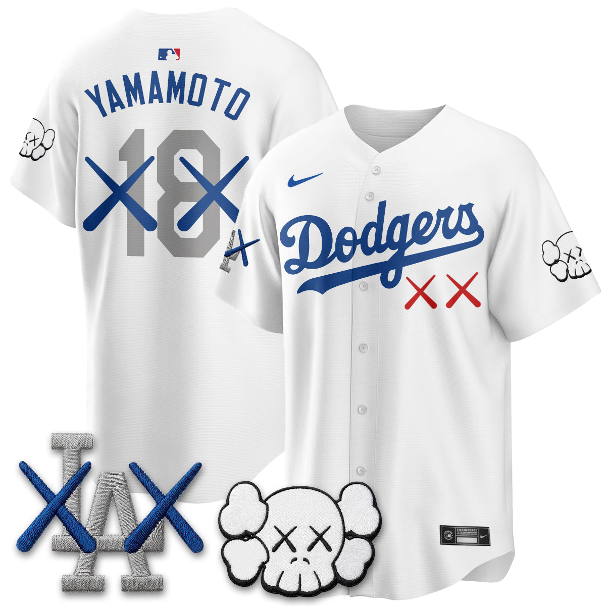 Los Angeles Dodgers x KAWS Edition Vapor Jersey - Stitched-Cuztomshoes