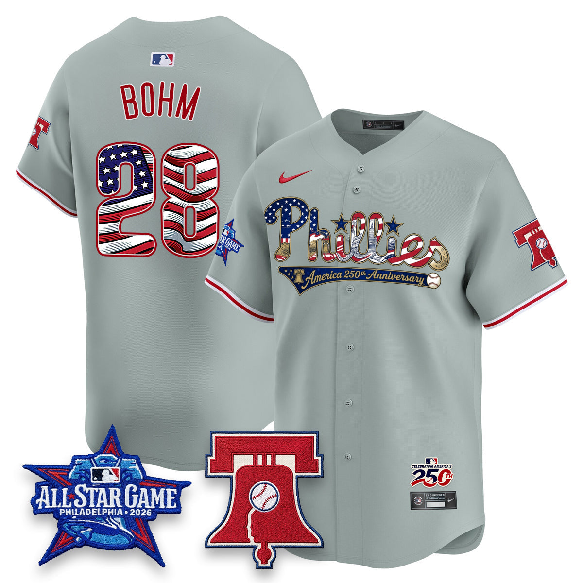 Philadelphia Phillies 2026 Independence Day USA Vapor Limited Jersey - Stitched-Cuztomshoes