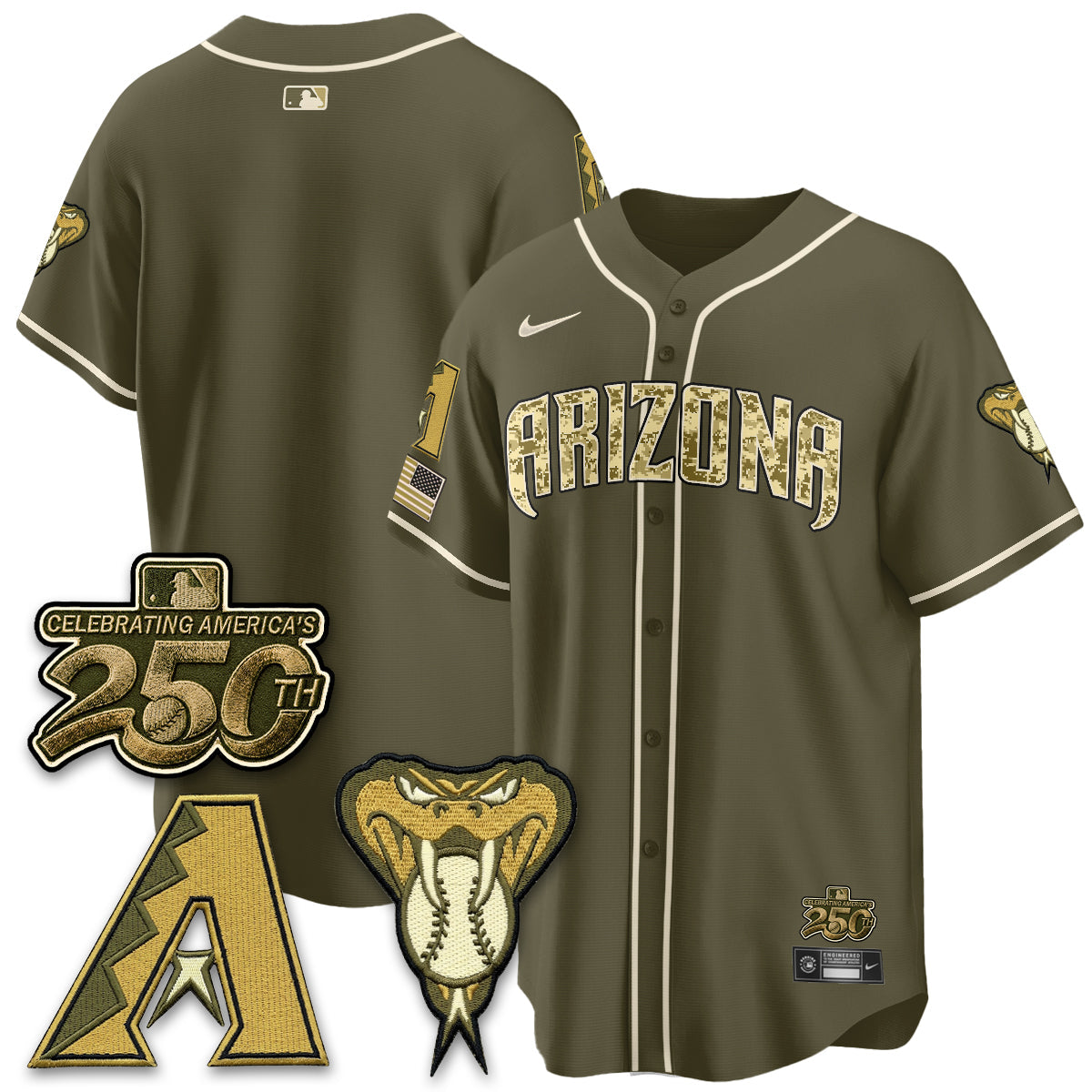 Arizona Diamonbacks Salute to Service 2026 Vapor Premier Limited Jersey - Stitched-Cuztomshoes