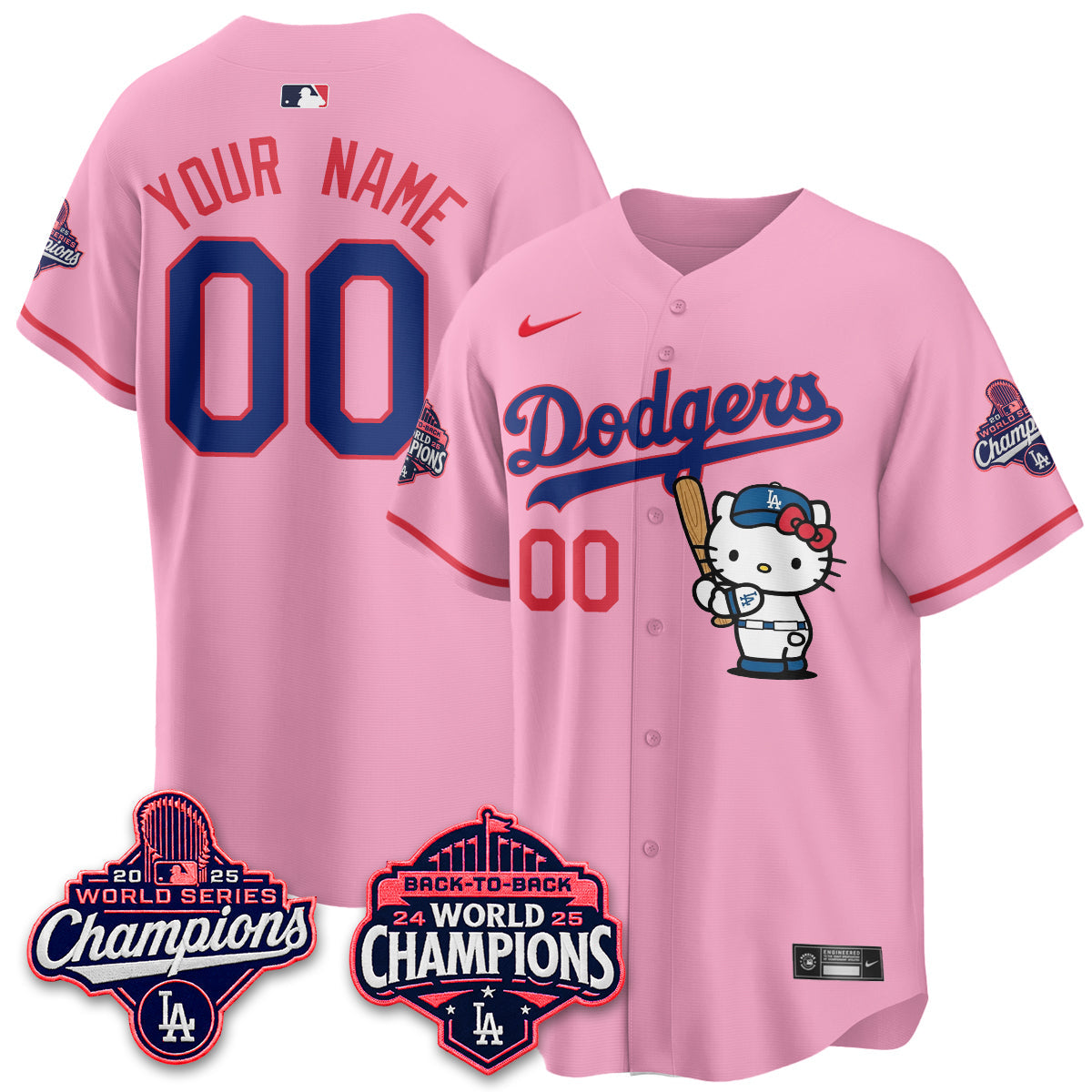 Los Angeles Dodgers x Hello Kitty Night 2026 Vapor Custom Jersey - Stitched