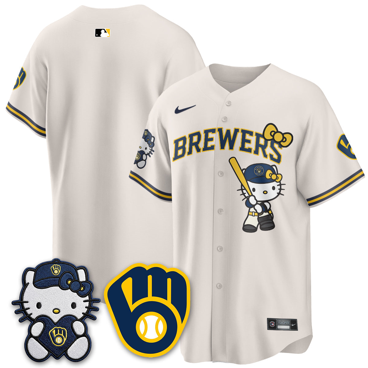 Milwaukee Brewers Meow KT Night Vapor Limited Jersey - Stitched-Cuztomshoes